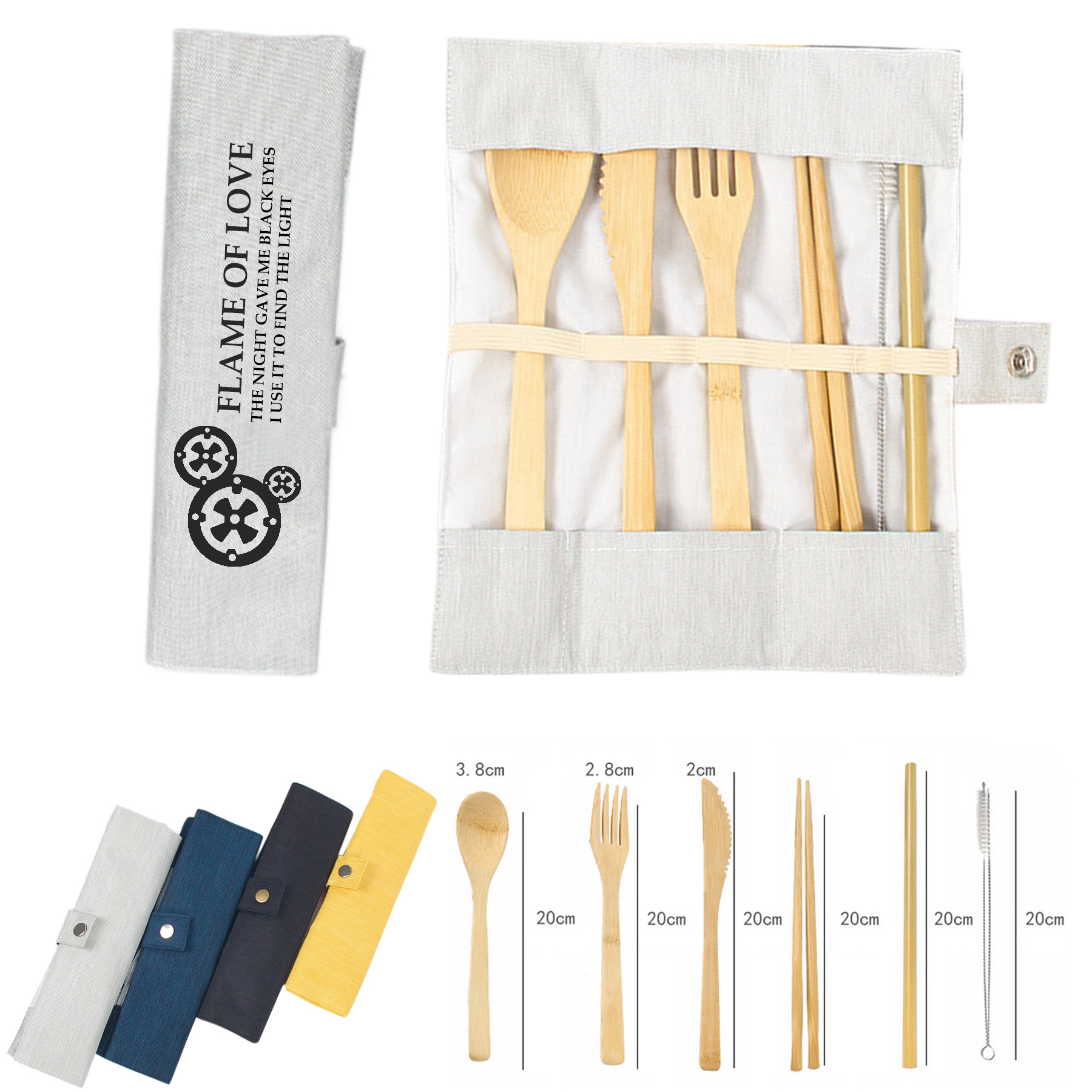 FlyFlyPromos - Bamboo Utensil Set Dinnerware Image 1 - Promotional Product